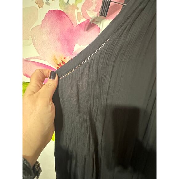 SO Good For Life Black Maxi Halter with back keyhole tie back pockets 2X Plus Sz - Picture 8 of 8